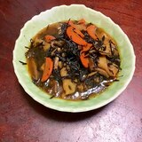 かんぴょうと蓮根入りひじき煮。